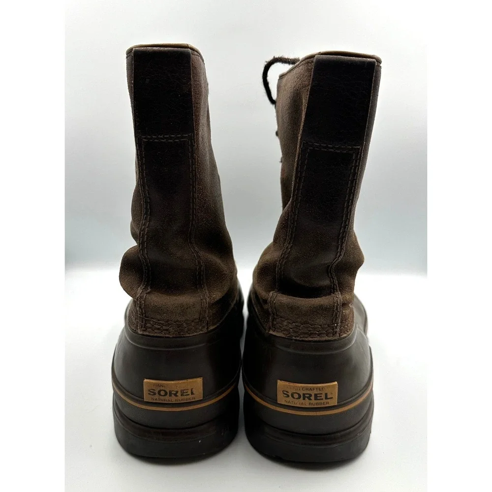 Sorel Mounty Brown Leather Insulated Snow Duck Boots NM1085-219 Mens Sz‎ 11 Vtg